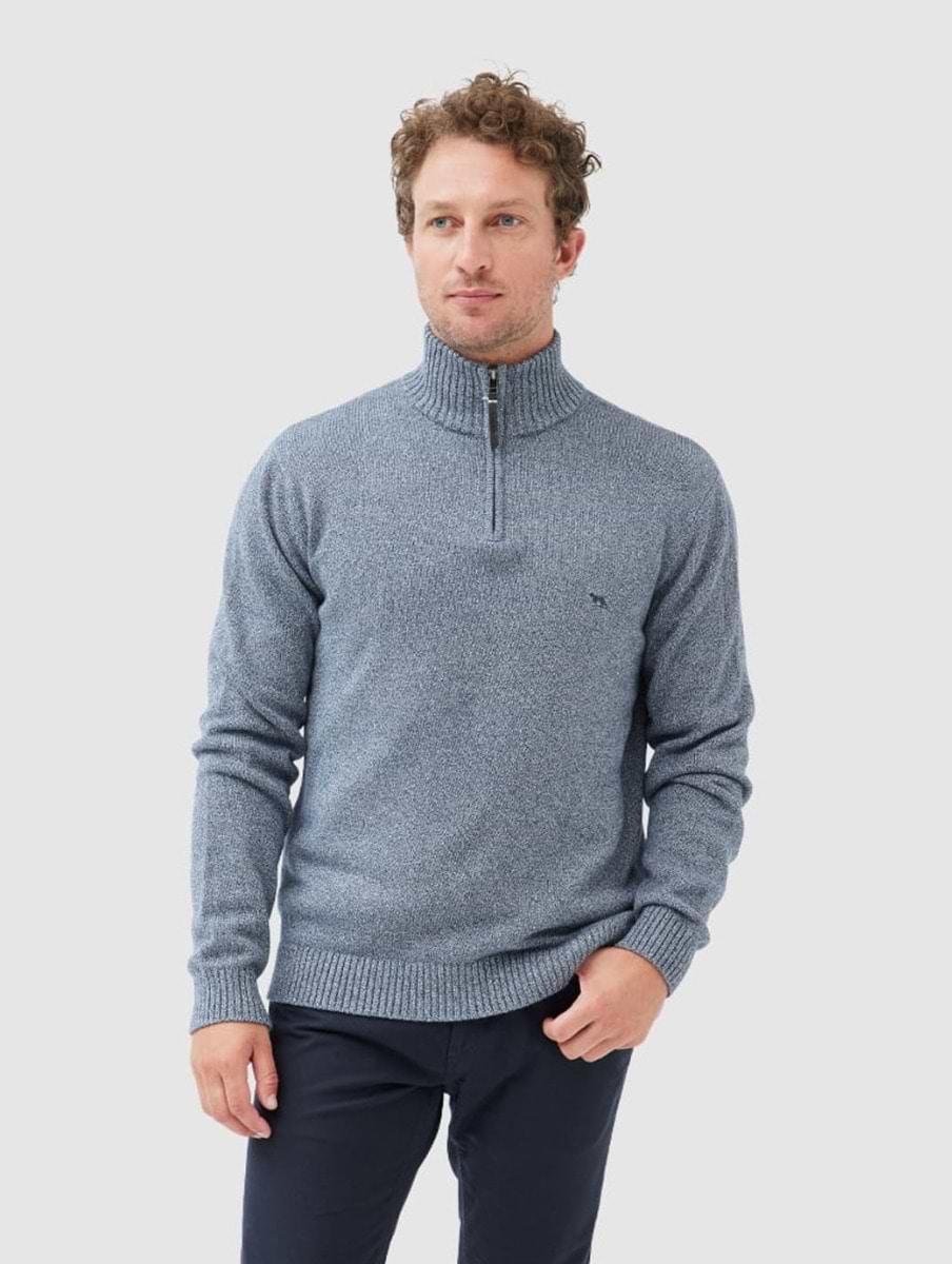 Rodd & Gunn Merrick Bay 1/4 Zip Knit Indigo