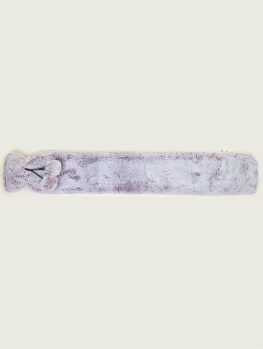 Warmies Rolled Long Hot Water Bottle with Marshmallow Grey Fur