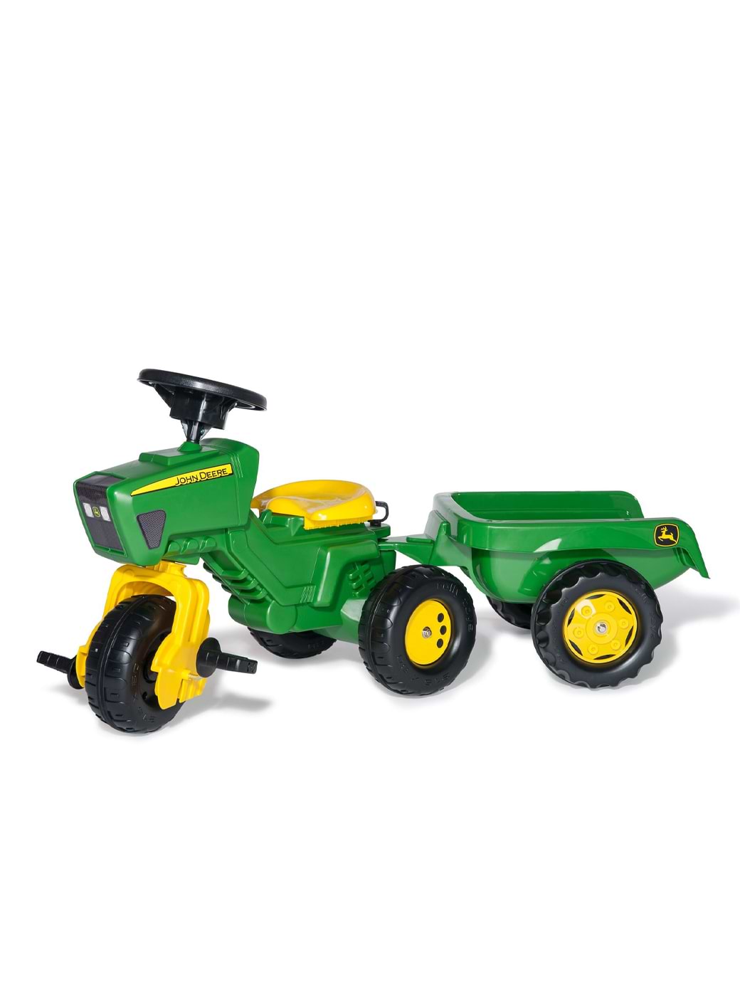 Rolly Toys John Deere Trio Tractor with Electronic Steering Wheel Trailer