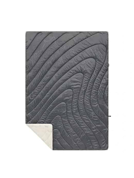 Rumpl Printed Sherpa Puffy Blanket Mt. Hood Black
