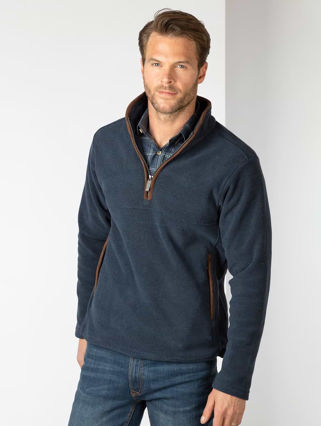 Rydale Men's Huggate Overhead Fleece Navy