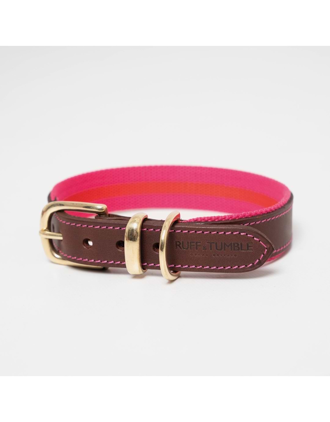 Ruff and Tumble Blakeney Leather Dog Collar Fuchsia