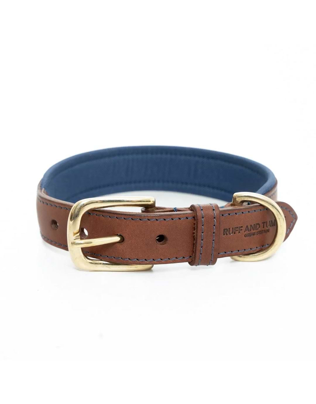 Ruff and Tumble Morston Leather Dog Collar Navy