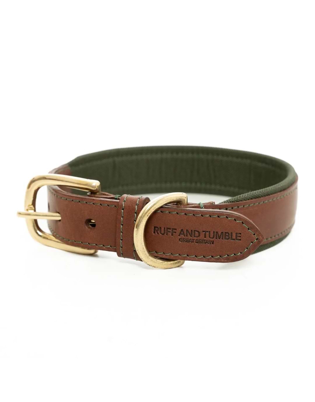 Ruff and Tumble Morston Leather Dog Collar Olive
