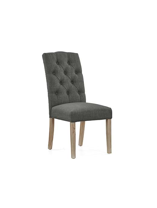 Salcombe Button Back Upholstered Chair KD Charcoal 