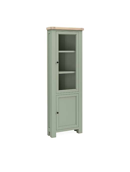 Salcombe Corner Display Cabinet Sage 