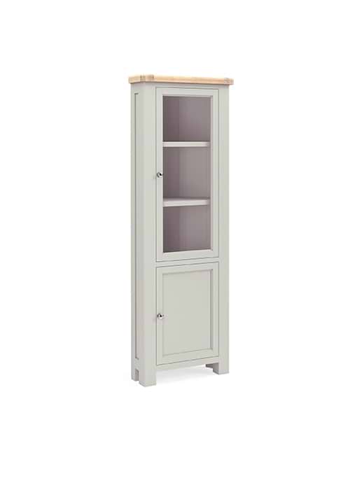Salcombe Corner Display Cabinet Stone Grey