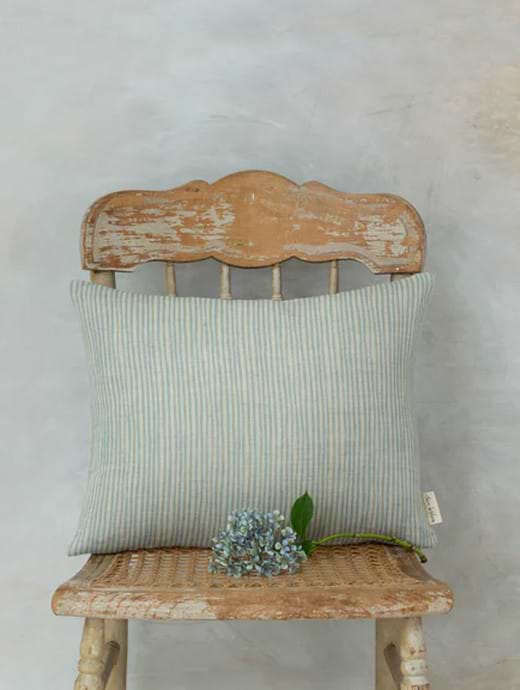 Sam Wilson Blue Stripe Rectangle Linen Cushion