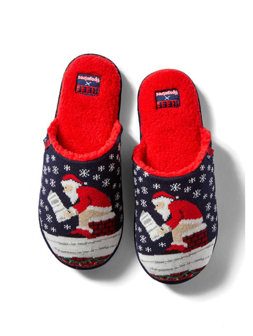 Reef x Tipsy Elves Slippers Santa Log
