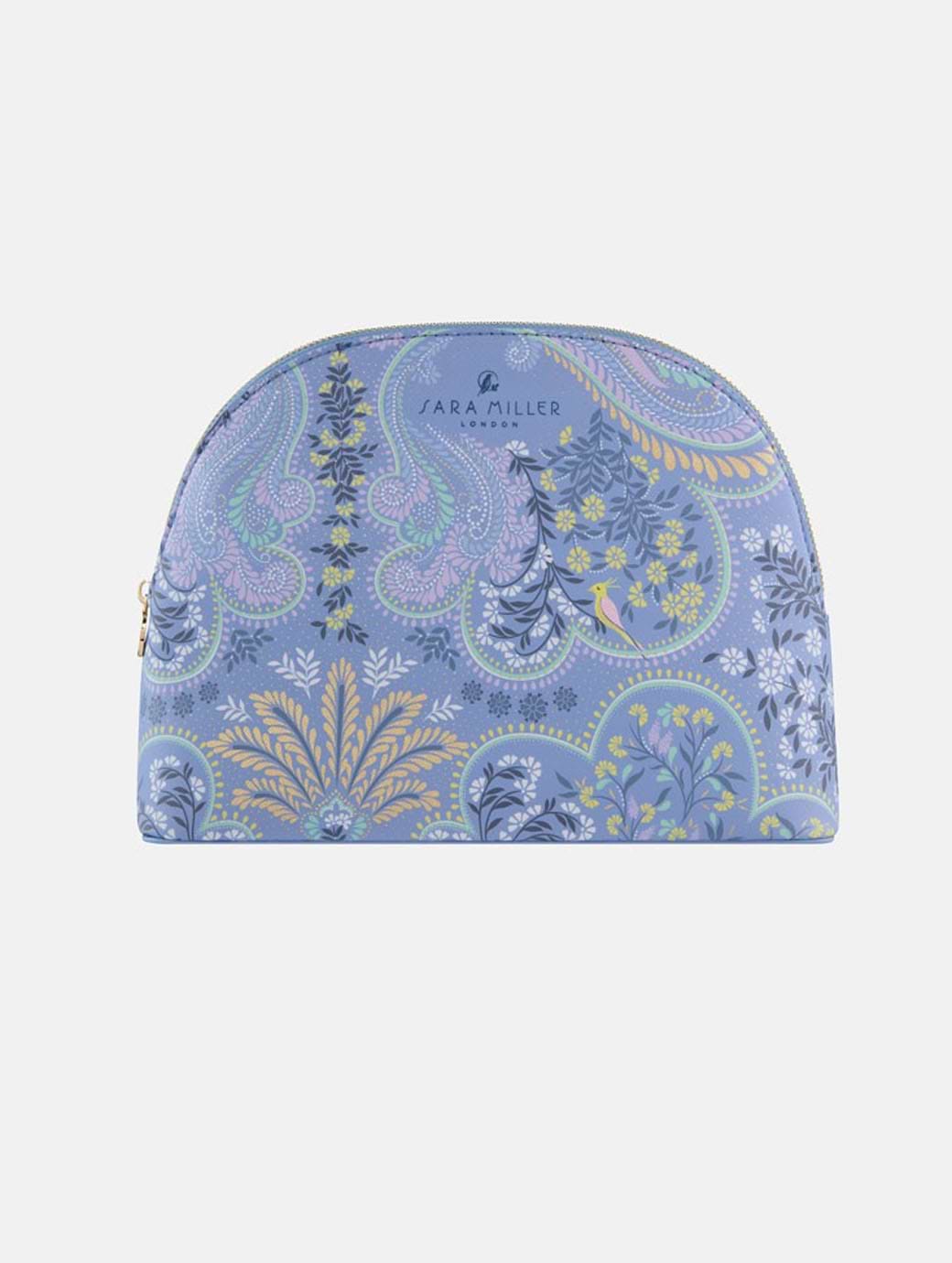 Sara Miller Decorative Filigree Blue Cosmetic Bag Large