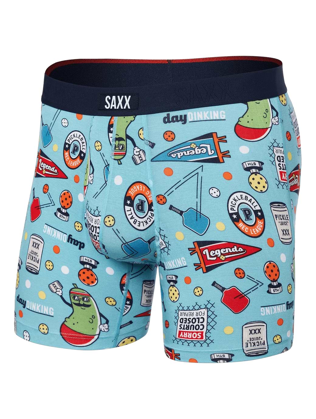 SAXX Men's Vibe Xtra Super Soft Boxer Brief Fly Pickleball Legends/Aqua