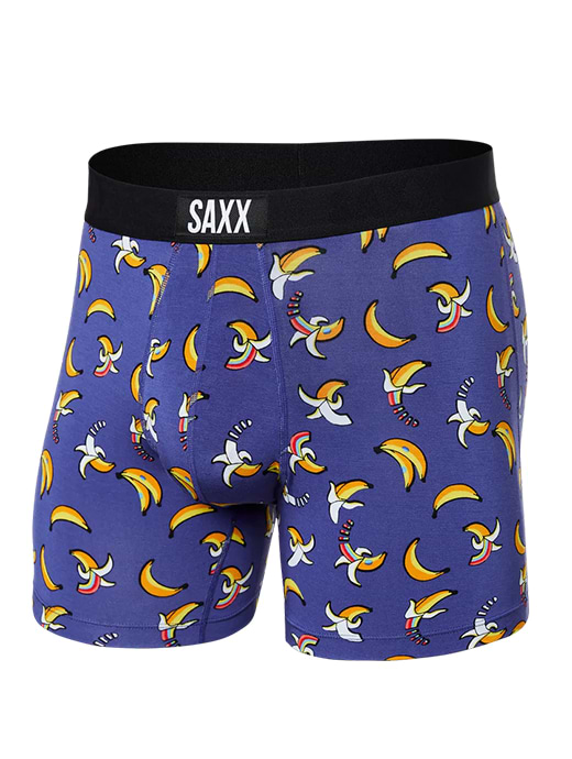 Saxx Vibe Super Soft Boxer Brief Rainbow Bananas Navy
