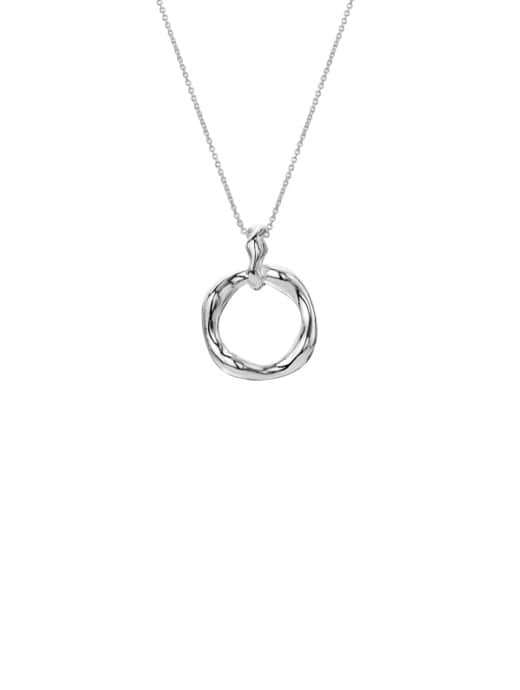 Sea Gems Sterling Silver Smooth Wave Necklace 