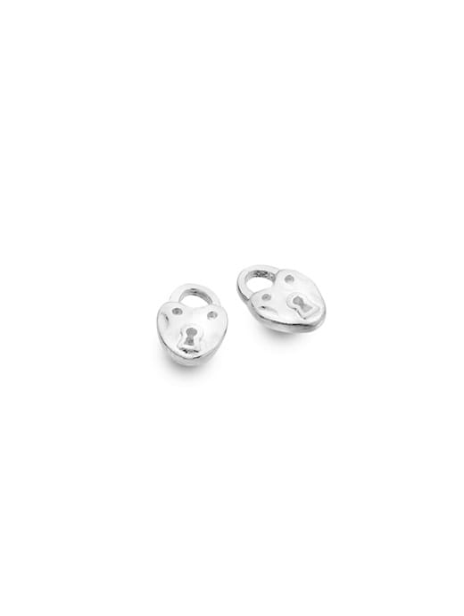 Sea Gems Sterling Silver Stud Earrings - Origins Heart Padlock