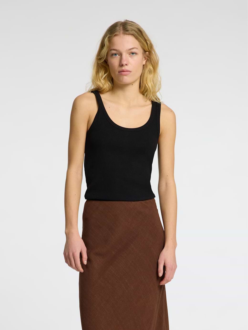 Selected Femme Anna U-neck Tank Top Black