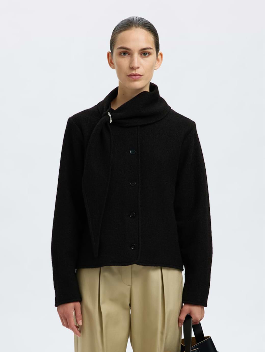 Darla Ls Knit Jacket Black