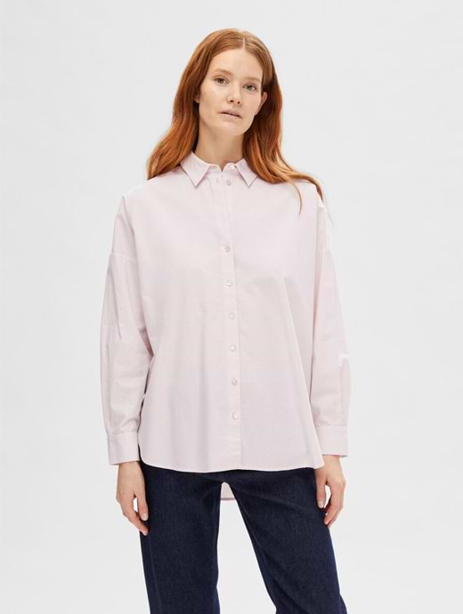 Selected Femme Dina-Sanni Long Sleeve Shirt Cradle Pink