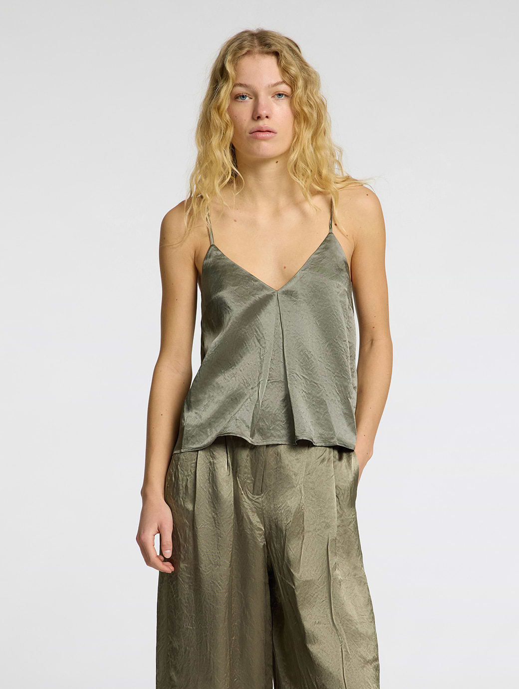 Selected Femme Selene Strap Top Vetiver