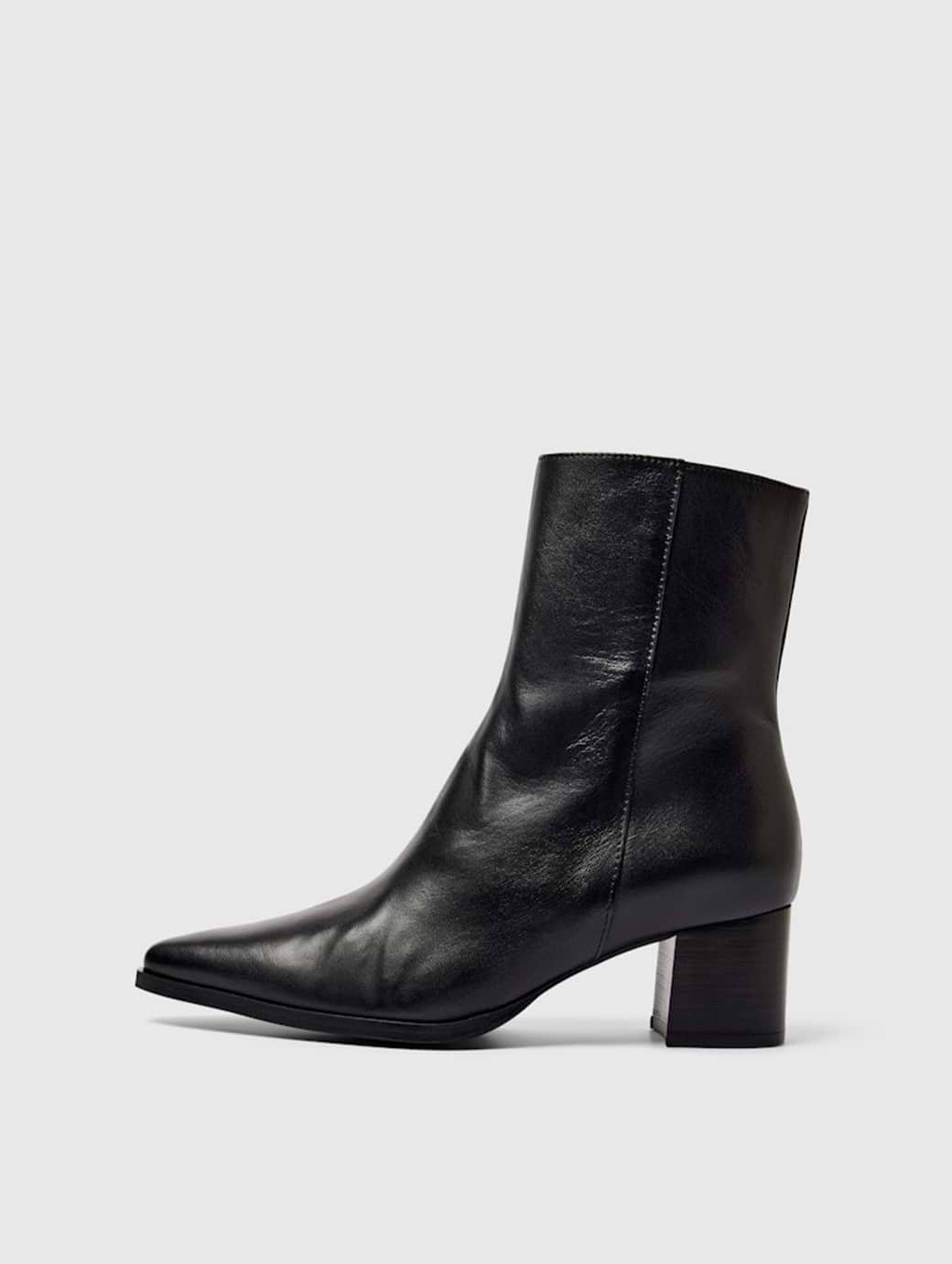 Selected Femme Stine Leather Boot Black
