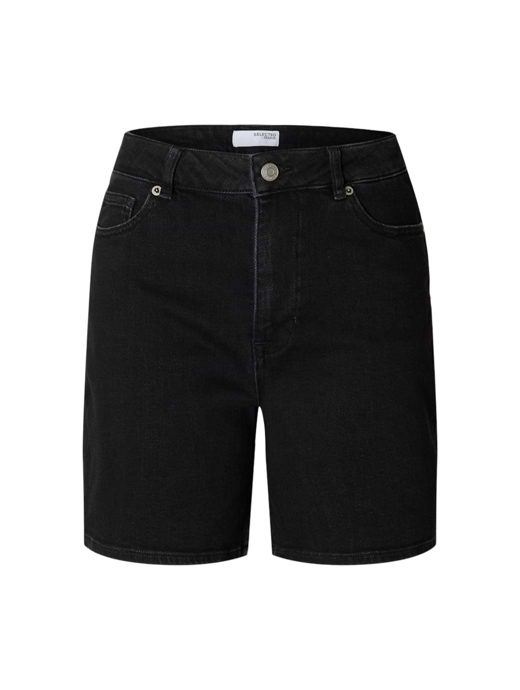 Selected Femme Sveja-Krista Heavyweight Denim Shorts Black