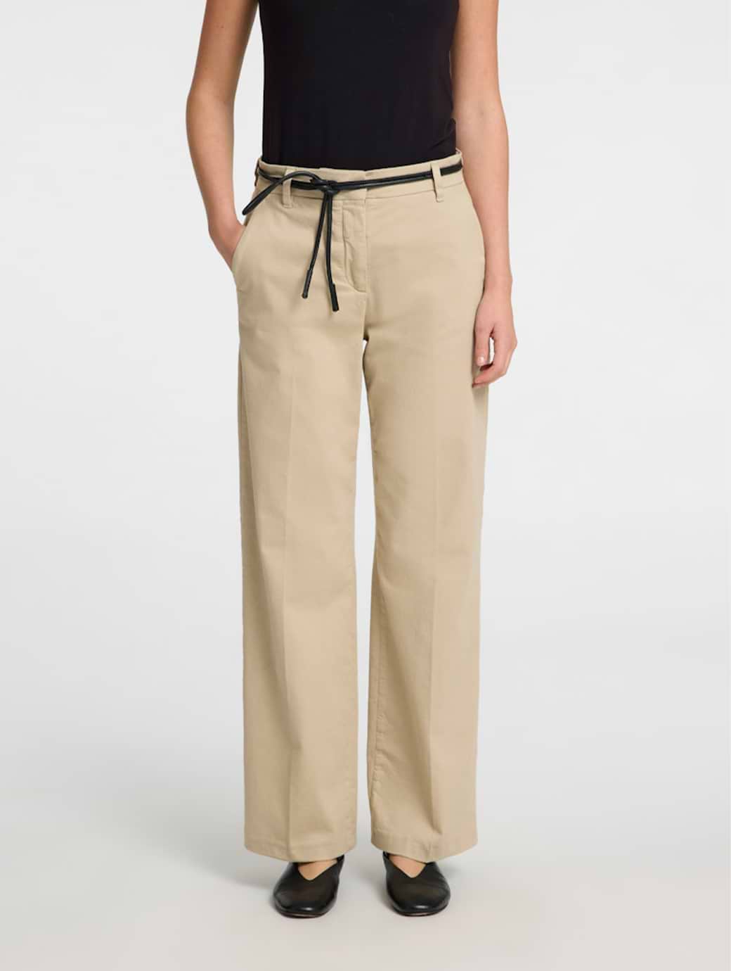 Selected Femme Vera-Rita Mediumweight Wide Pant Island Fossil