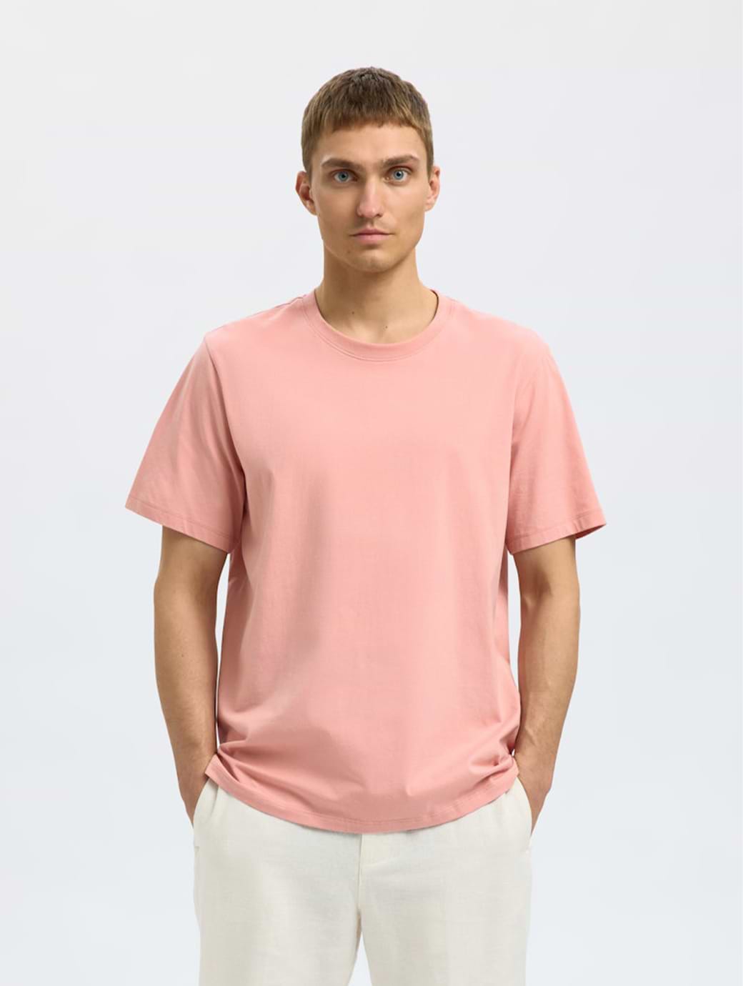 Selected Homme Aspen Short Sleeve O-Neck Tee Rose Tan