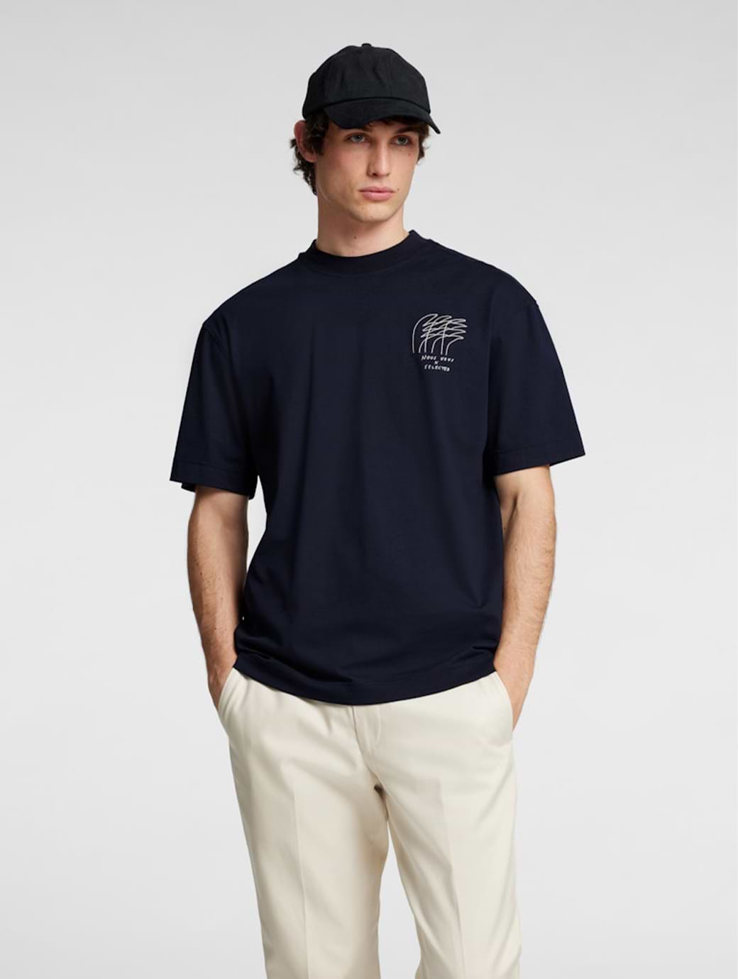 Selected Homme Jay License Short Sleeve O-Neck Tee Sky Captain