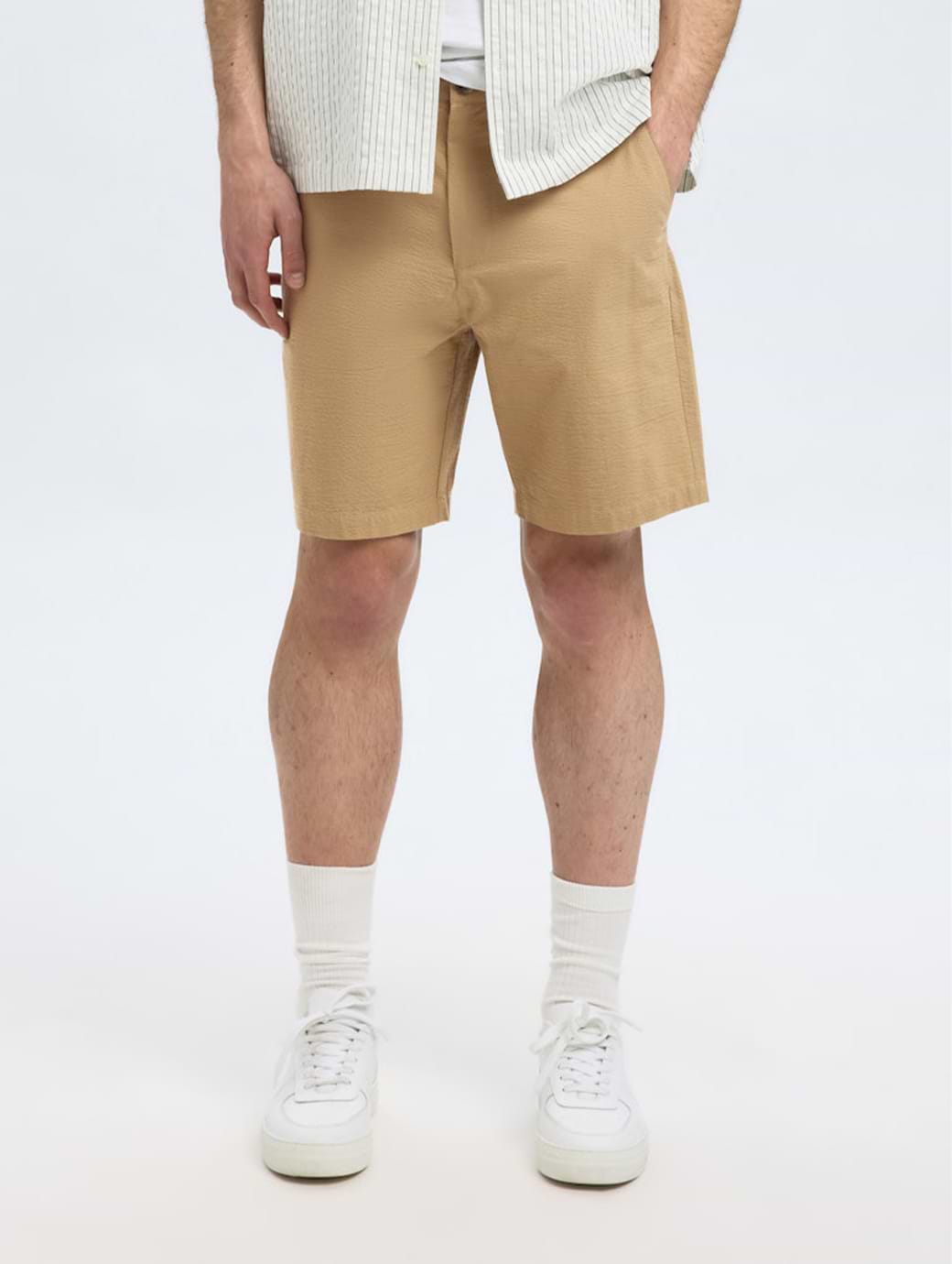 Selected Homme Karl Seersucker Shorts Kelp