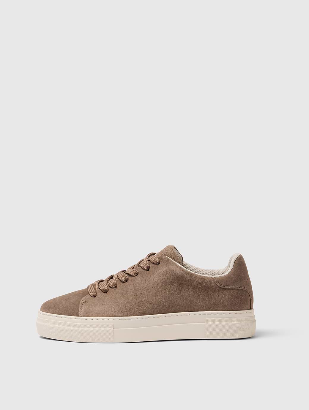 Selected Homme Men's David Chunky Suede Sneaker Greige 
