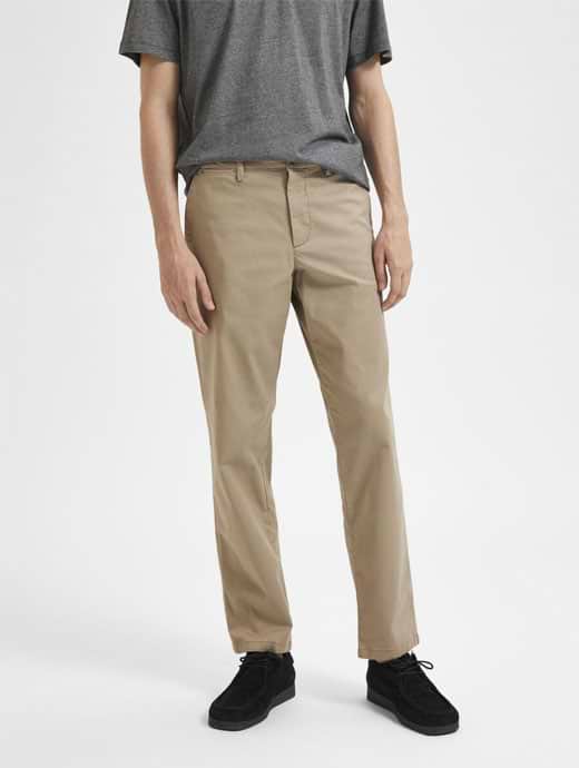 Selected Homme Men's Straight Flex Chinos Greige 