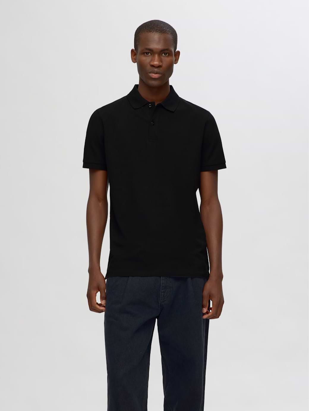 Selected Homme Slim-Atlas Short Sleeve Polo Black