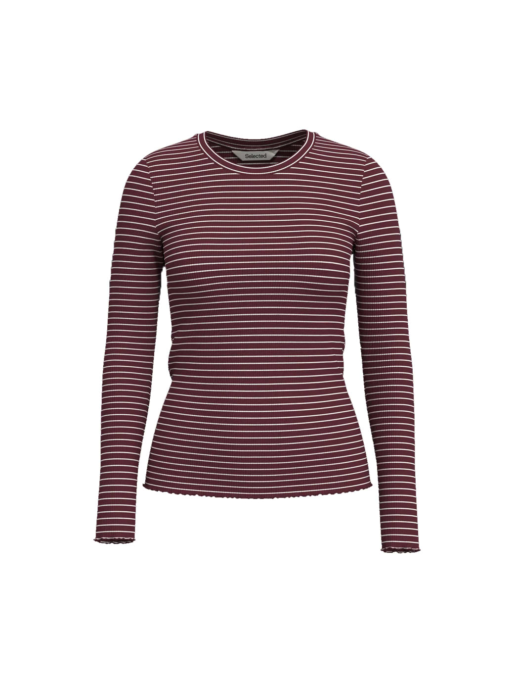 Selected Women's Anna Long Sleeve Crew Neck Tee Port