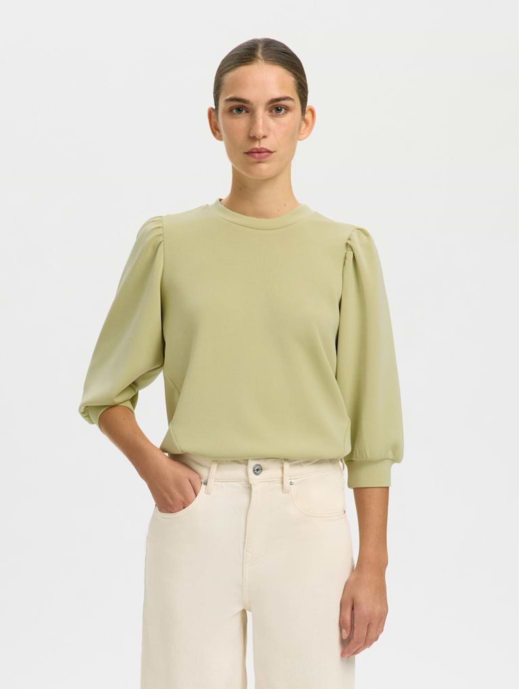 Selected Women's Tenny 3/4 Sweat Top Lint