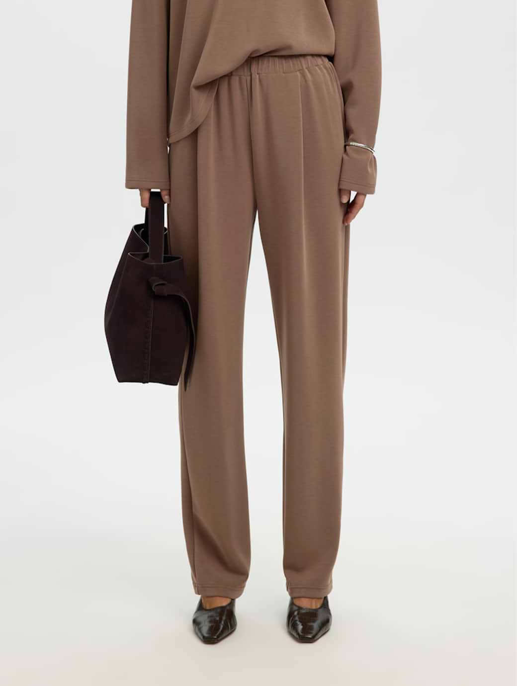 Selected Women's Tenny High Waist Pants Chocolate Chip