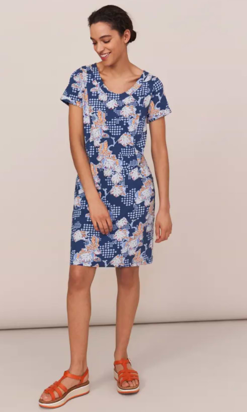White Stuff Selina Fairtrade Dress Blue Multi