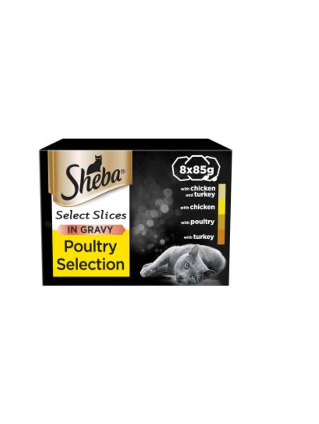 Sheba Select Slices Cat Trays Poultry Collection in Gravy 8-Pack
