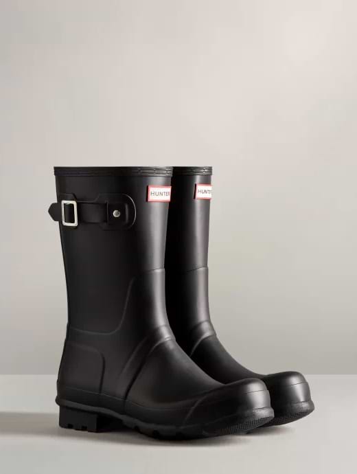 Short hunter boots matte black new arrivals