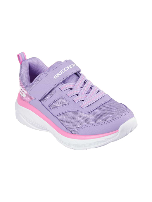 Skechers Girls Boundless Gore Strap Sneaker with Overlays Lavender Pink