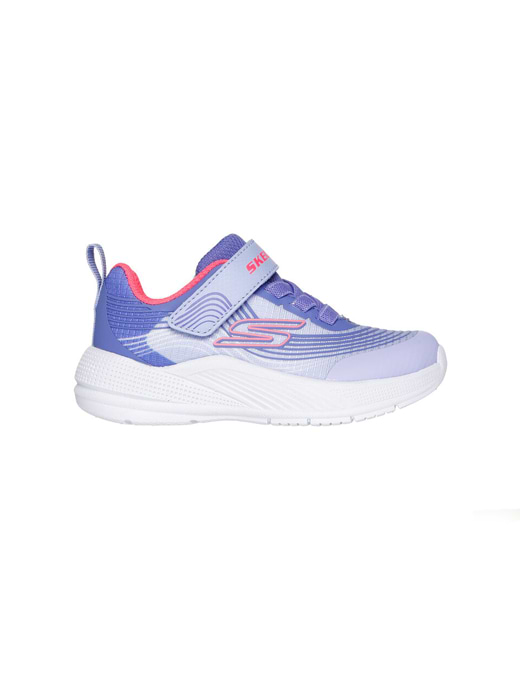 Skechers Girls Microspec Advance Gore Strap Ombre Mesh Sneaker with 3D Print Details Lavender