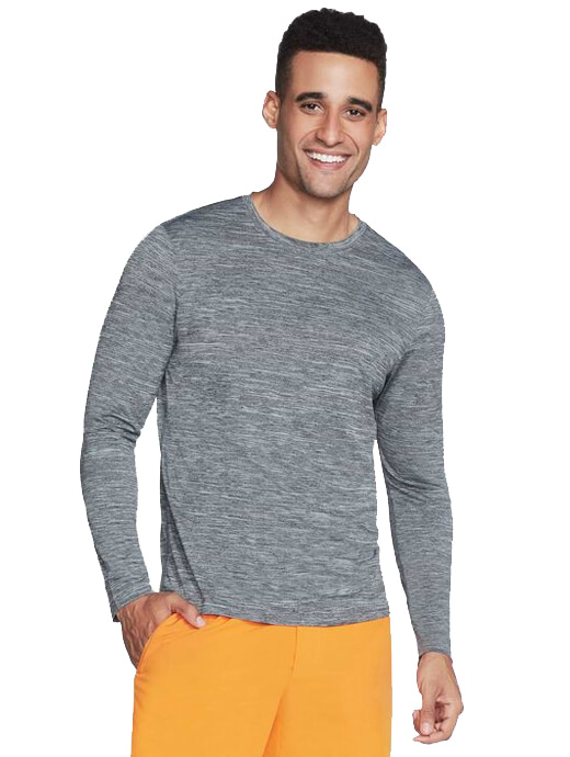 SKECHERS ON THE ROAD LONG SLEEVE TEE LIGHT GREY