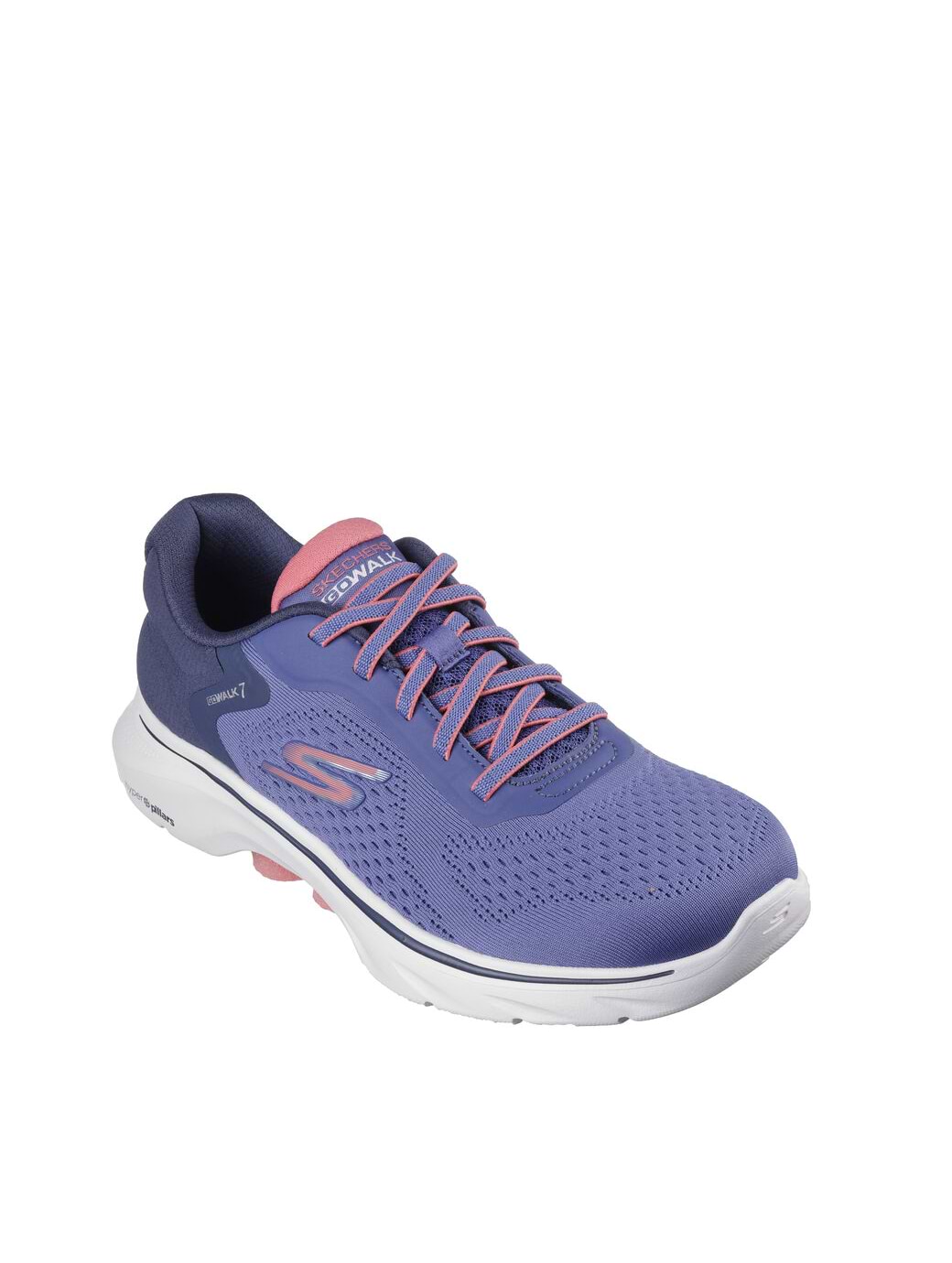 Skechers Women s Max Cushioning Propulsion Engineered Mesh Lace Up Light Blue Navy
