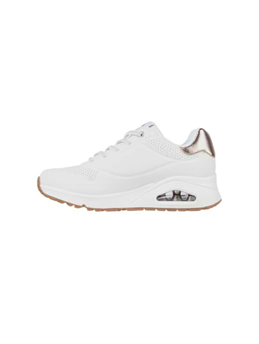 Skechers Women s Uno Wonderer Shimmer Away White Rose Gold