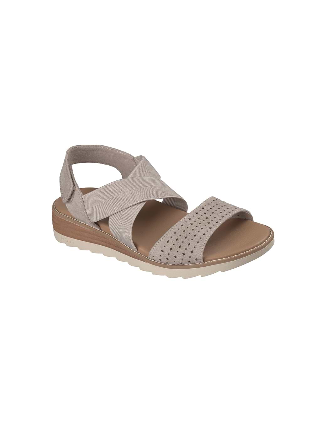 Skechers Women's Strap Sandal: Bobs Arch Fit Oasis - B Perf Taupe