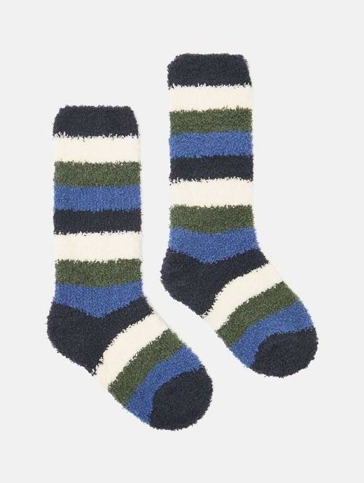 Joules Boy's Fluffy Socks Blue Stripe