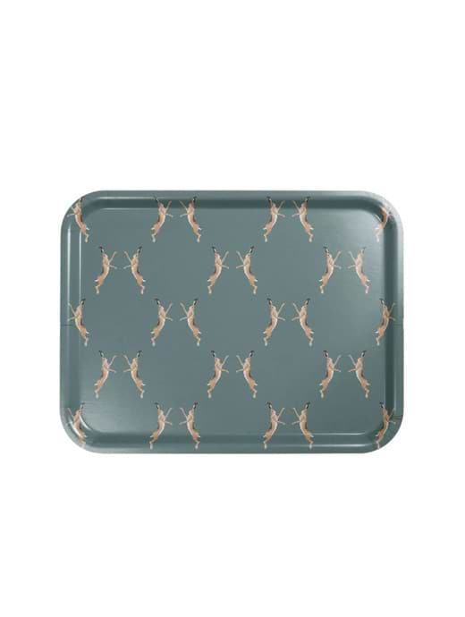 Sophie Allport Boxing Hares Large Printed Tray