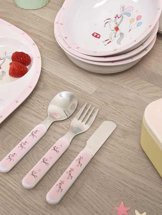 Sophie Allport Fairground Ponies Childrens Melamine Cutlery Set
