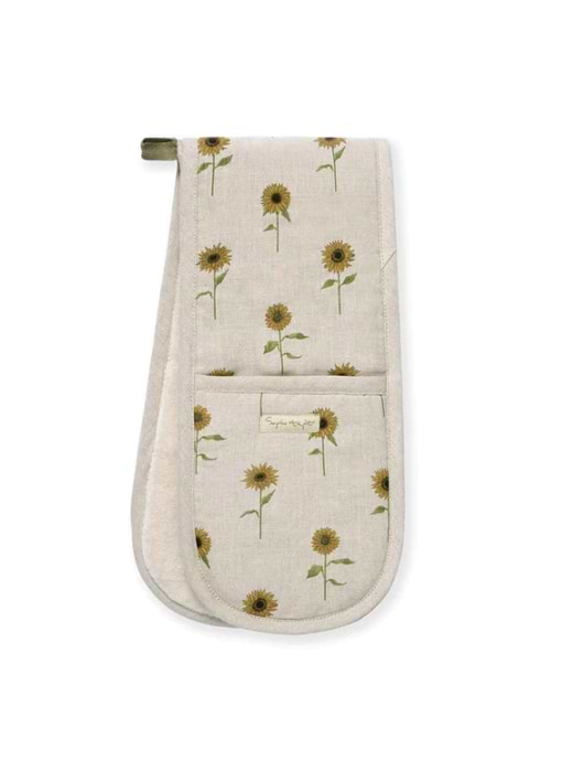Sophie Allport Linen Sunflower Double Oven Glove