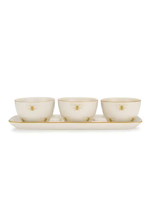 Sophie Allport Nibbles Bowl Stoneware Set Of 3 Bees 
