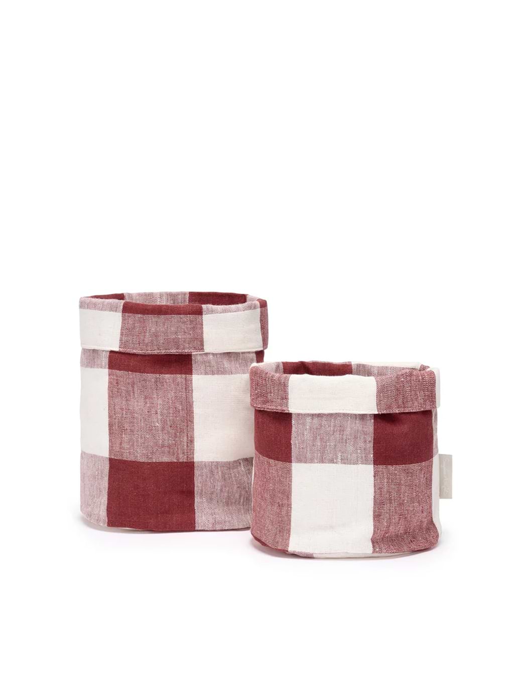 Sophie Allport Rustic Red Gingham Linen Bread Baskets (Set of 2)