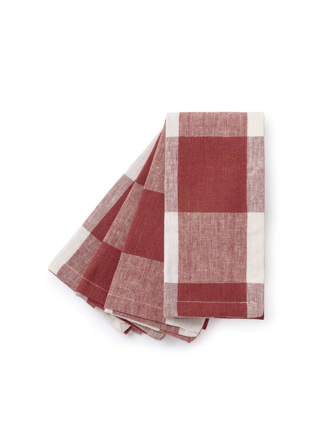 Sophie Allport Rustic Red Gingham Linen Napkins (Set of 4)